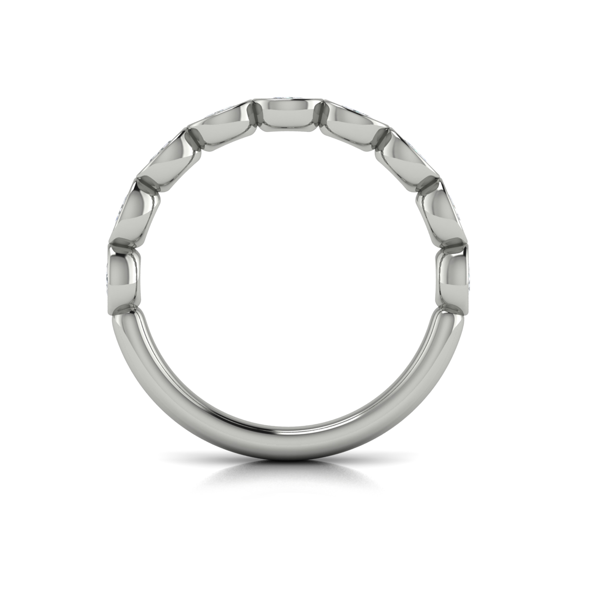 Bezel-Set Oval Stackable Band