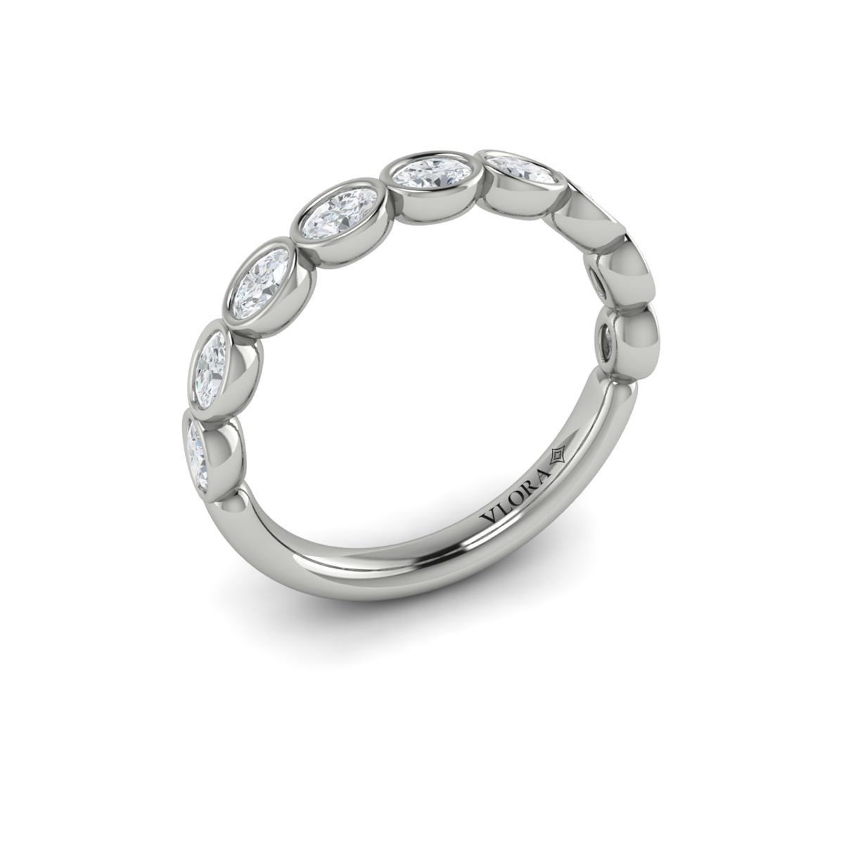 Bezel-Set Oval Stackable Band