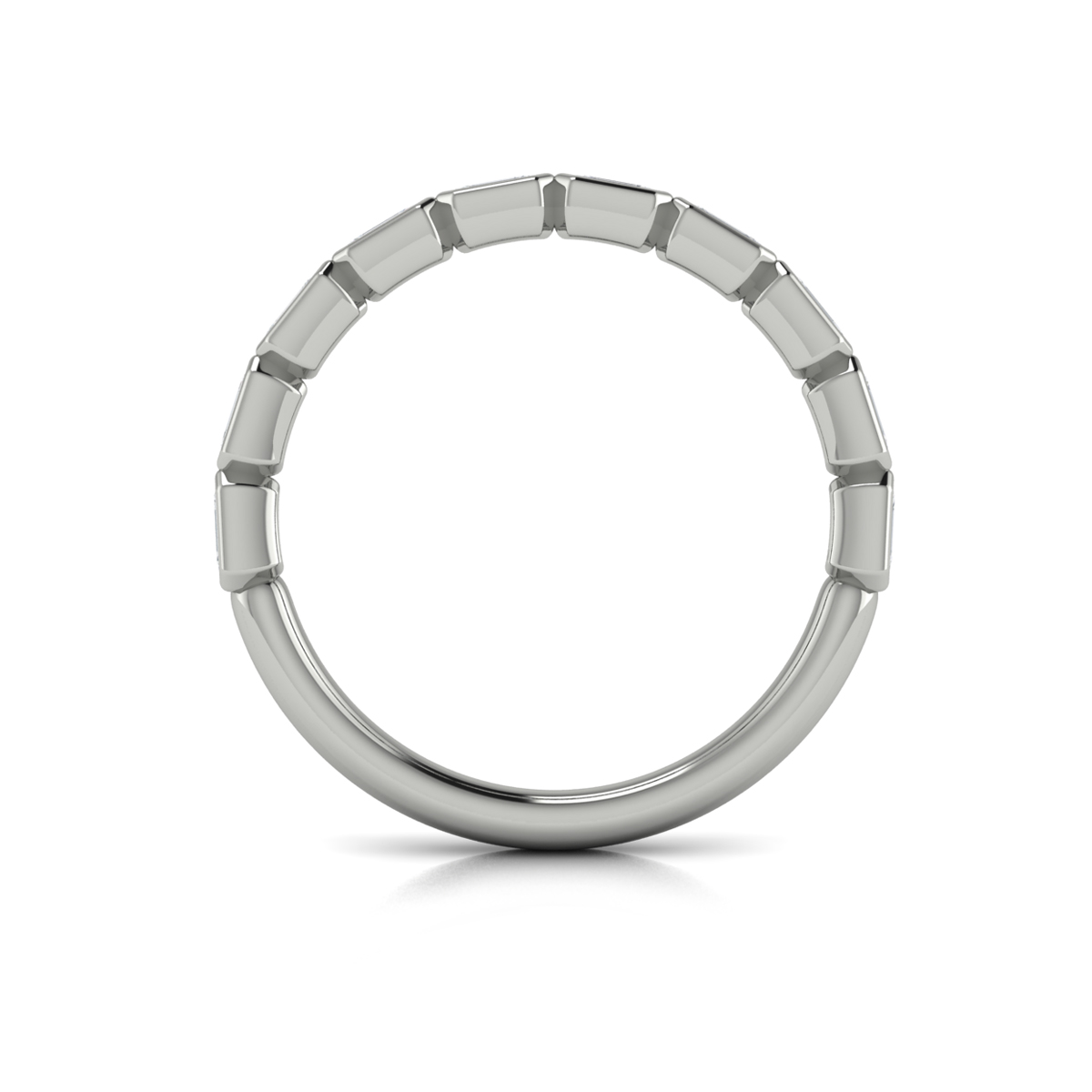Bezel-Set Emerald Cut Stackable Band