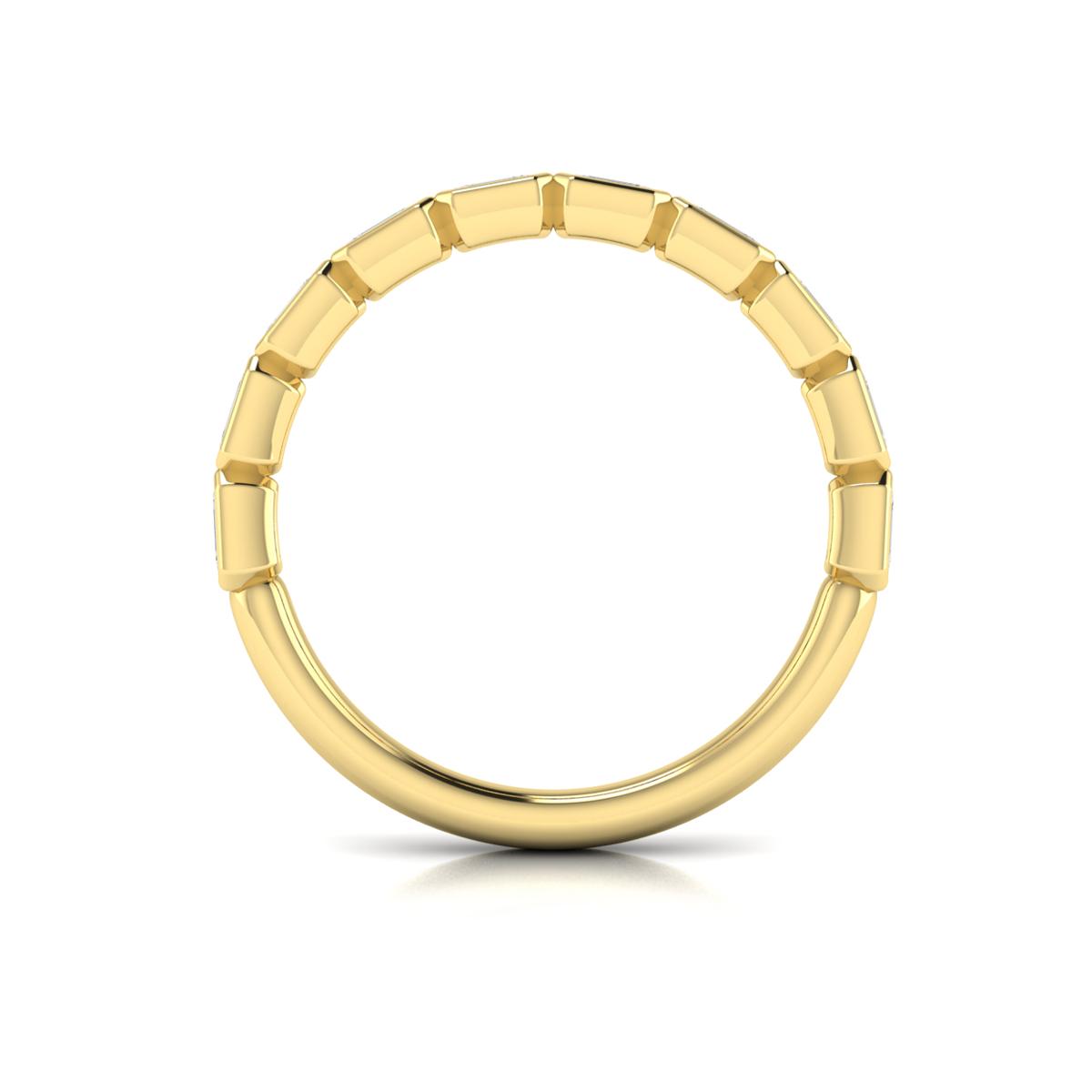 Bezel-Set Emerald Cut Stackable Band