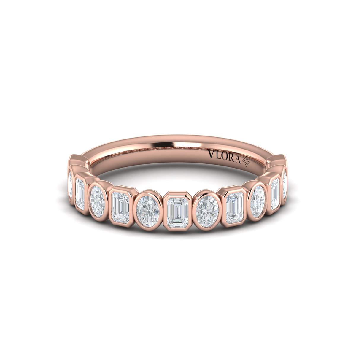 Geometric Bezel-Set Stackable Band