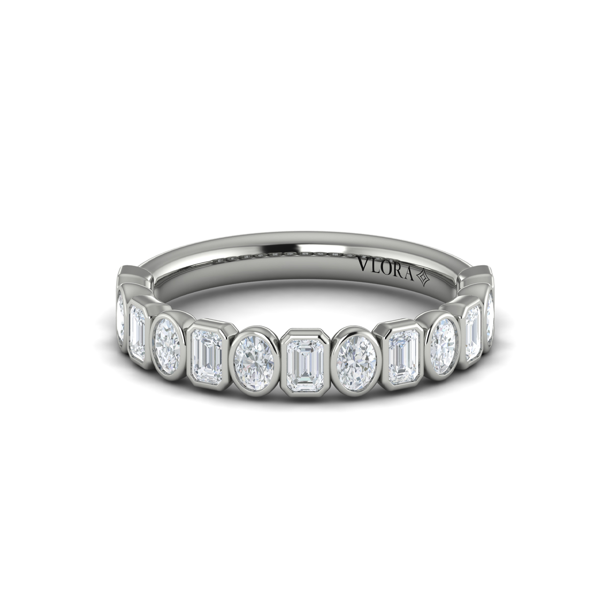 Geometric Bezel-Set Stackable Band