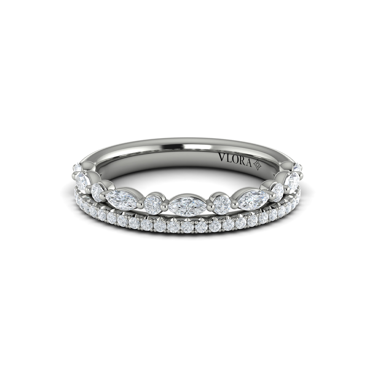 Marquise Duo Stackable Band