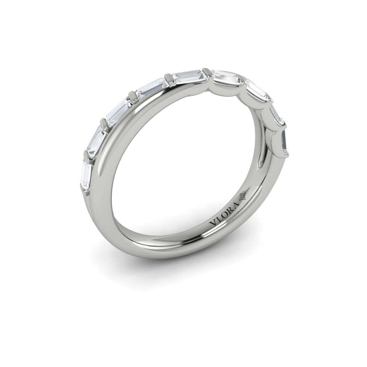 Crossed Baguette Stackable Band