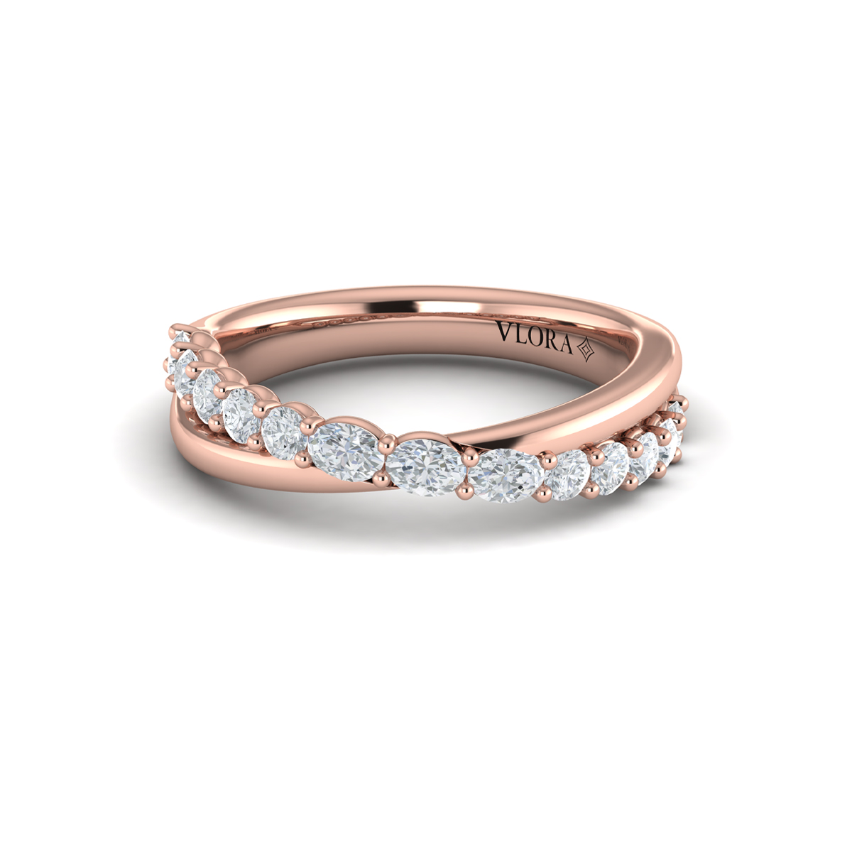 Crossed Oval Stackable Band