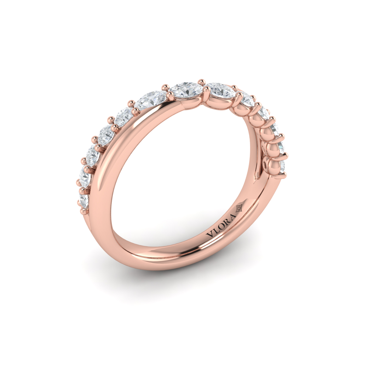 Crossed Oval Stackable Band