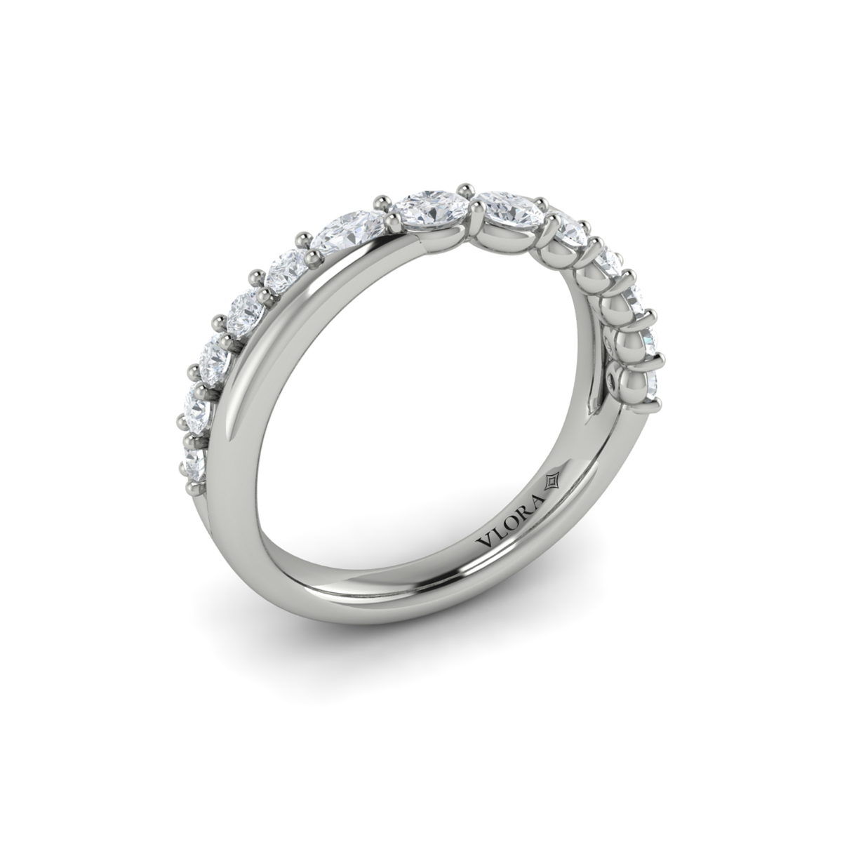 Crossed Oval Stackable Band
