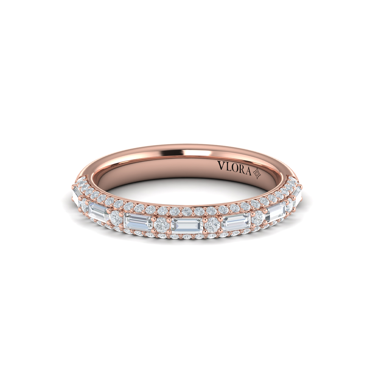 Baguette Domed Stackable Band