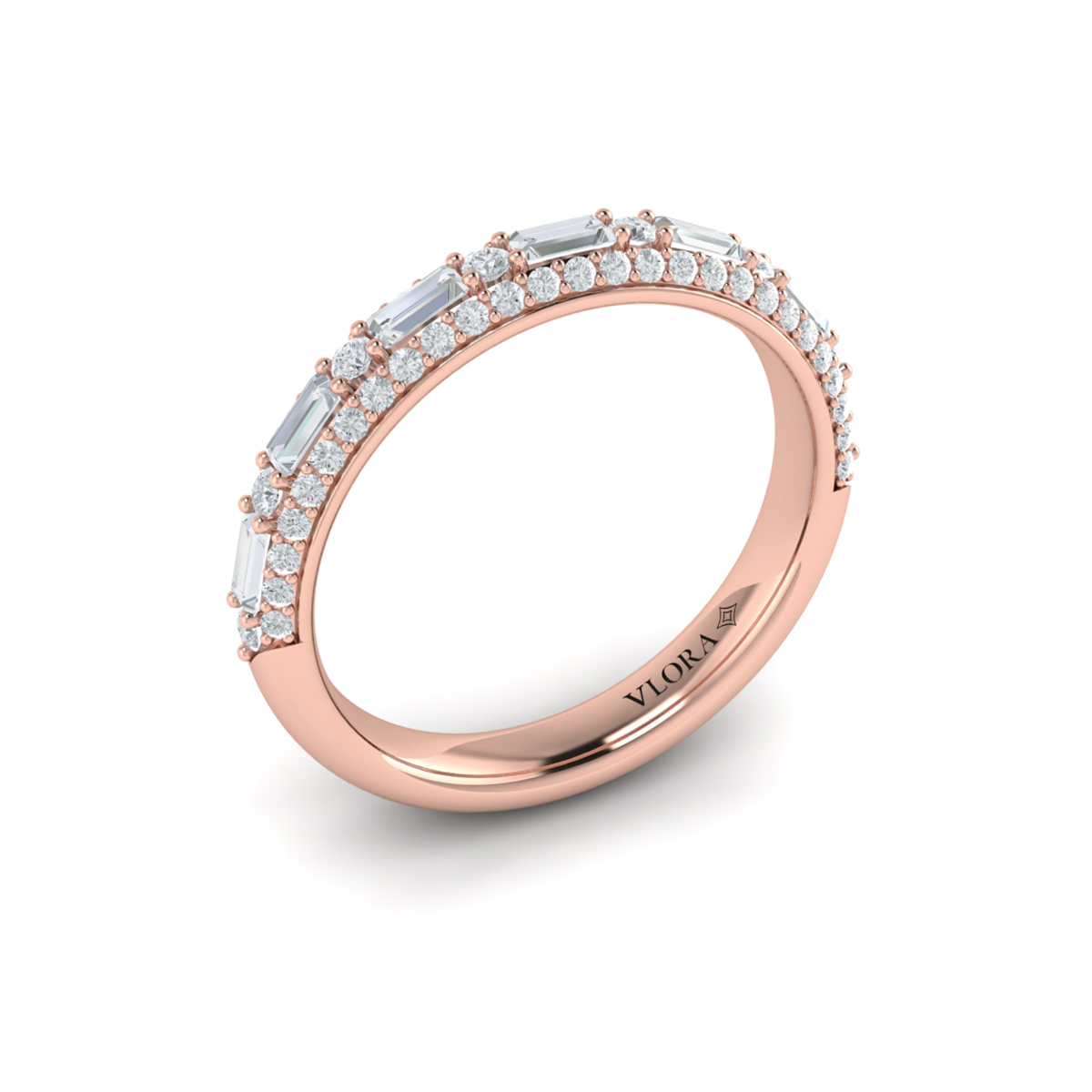 Baguette Domed Stackable Band