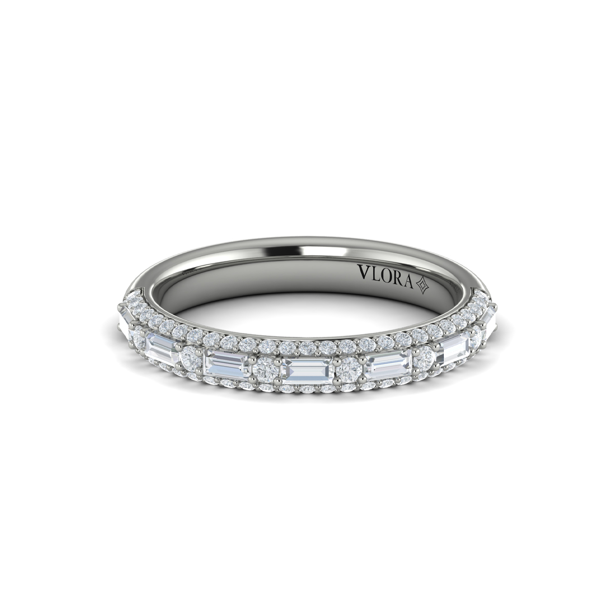 Baguette Domed Stackable Band