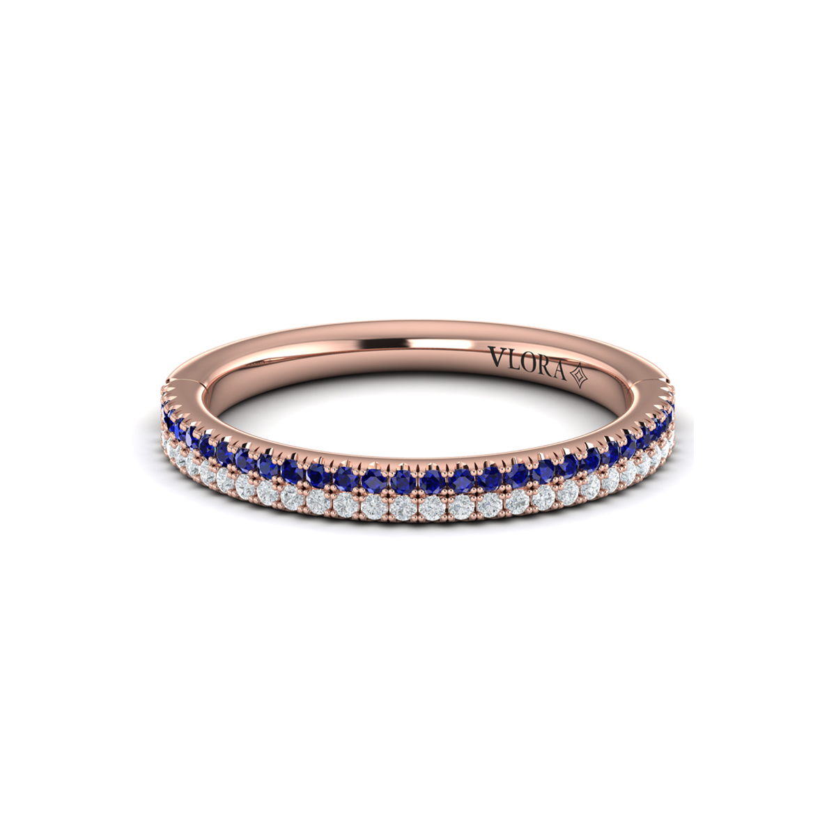 Slim Sapphire and Diamond Band
