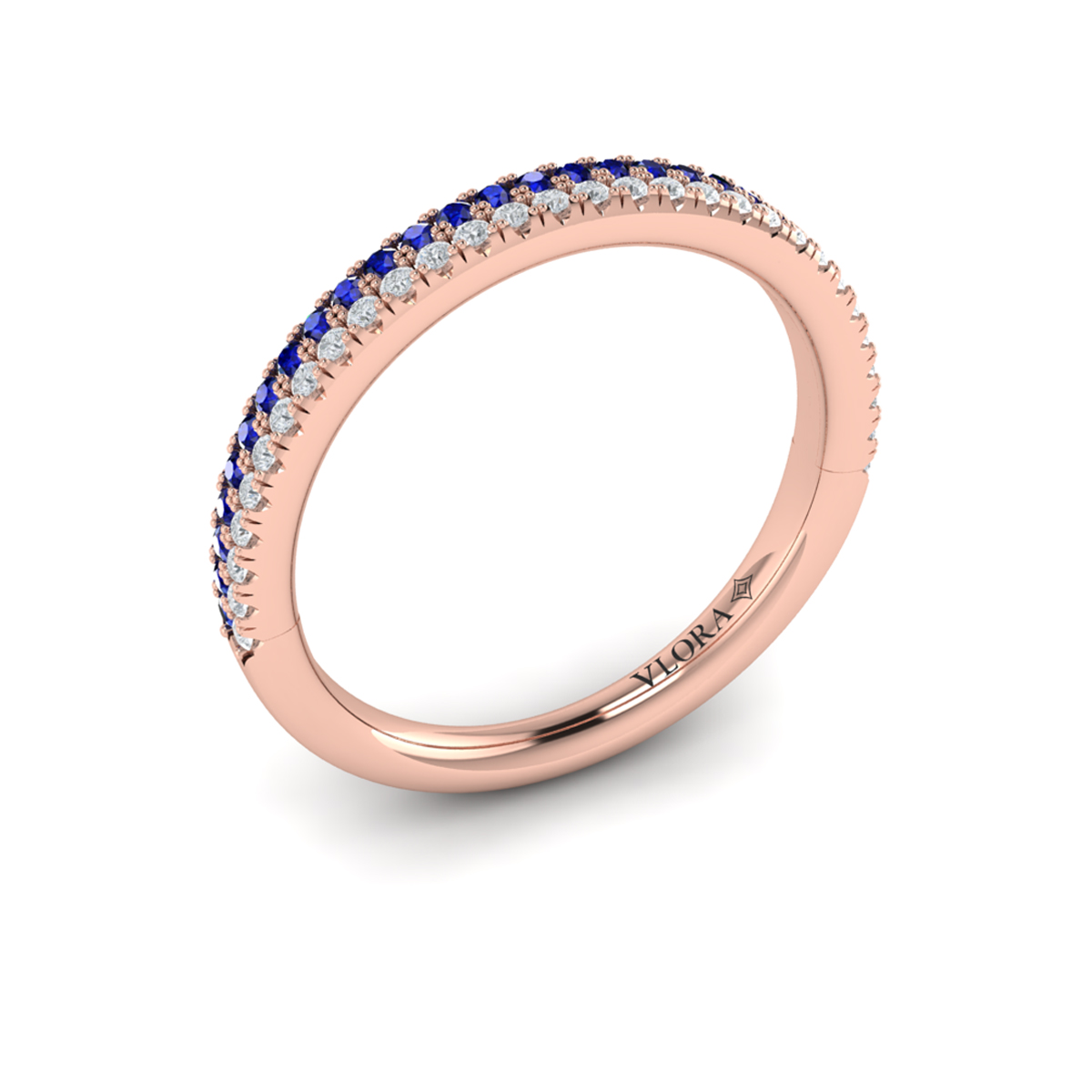 Slim Sapphire and Diamond Band