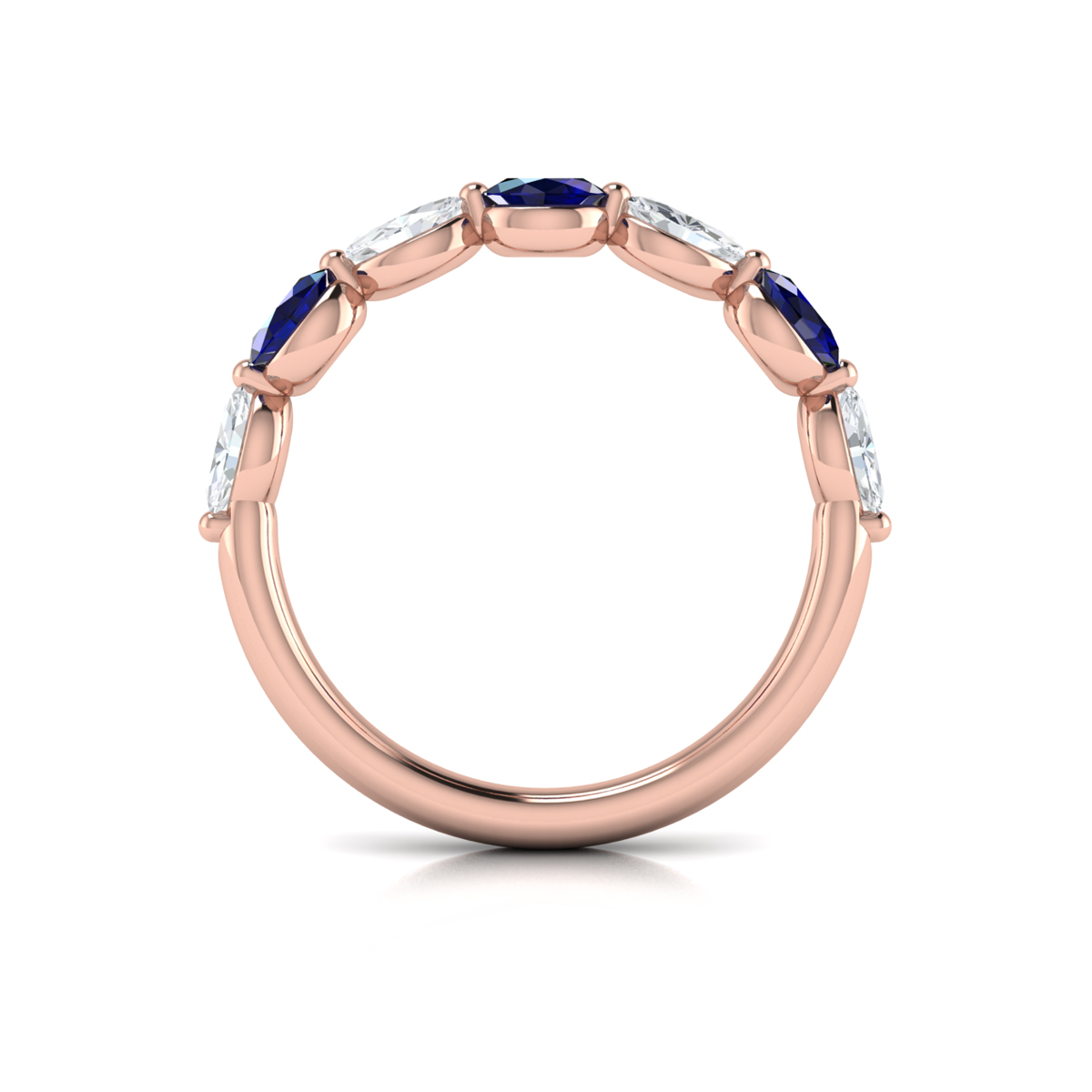 Sapphire and Diamond Stackable Band