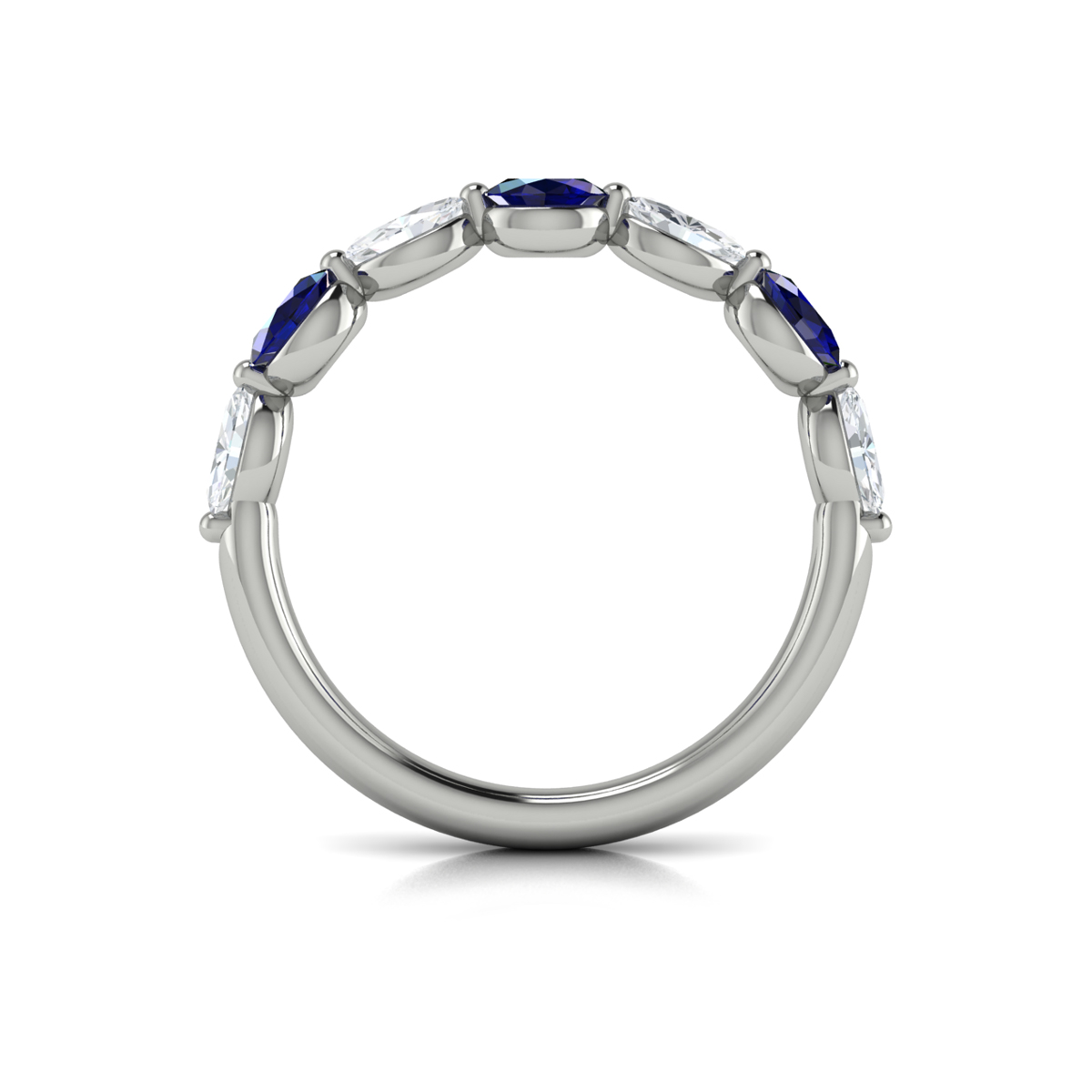 Sapphire and Diamond Stackable Band