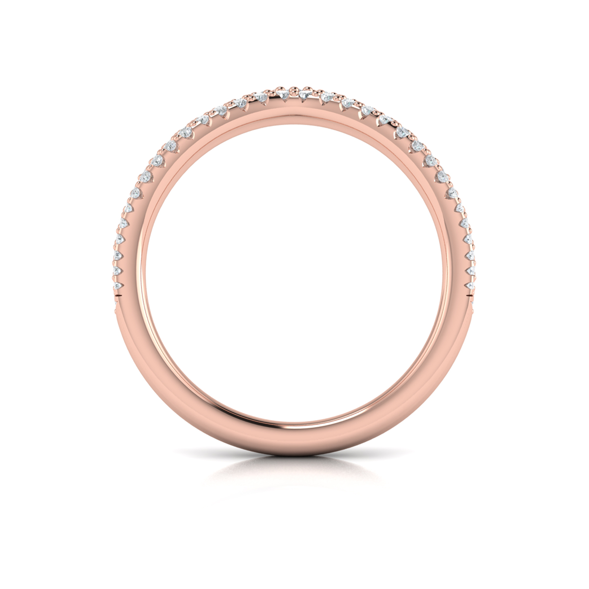Pave Chevron Contoured Band