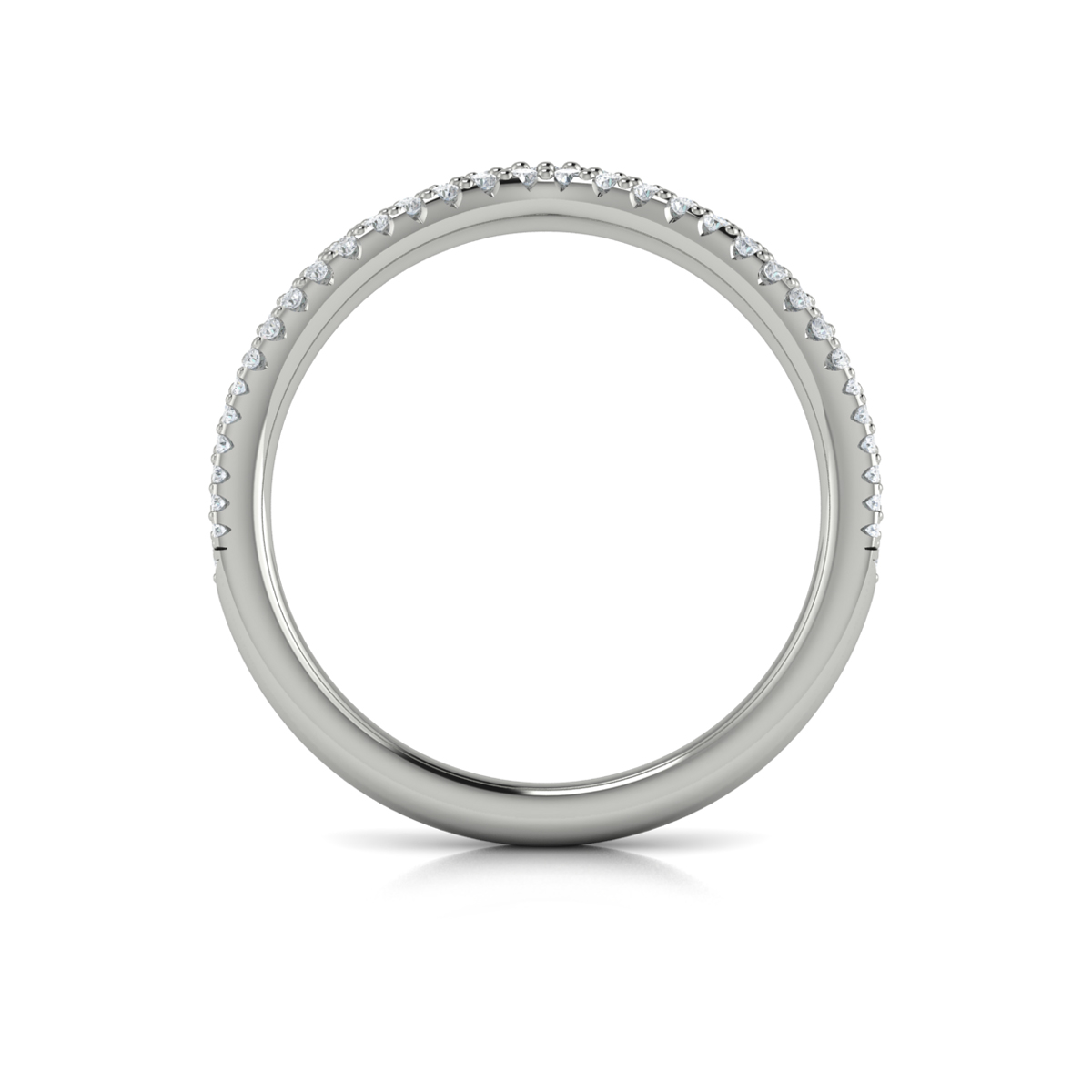 Pave Chevron Contoured Band