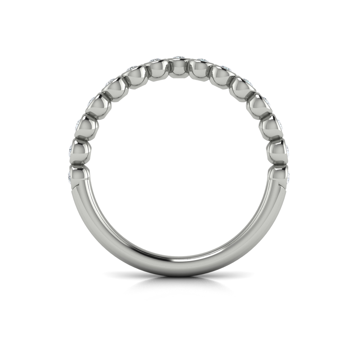 Bezel-Set Chevron Contoured Band