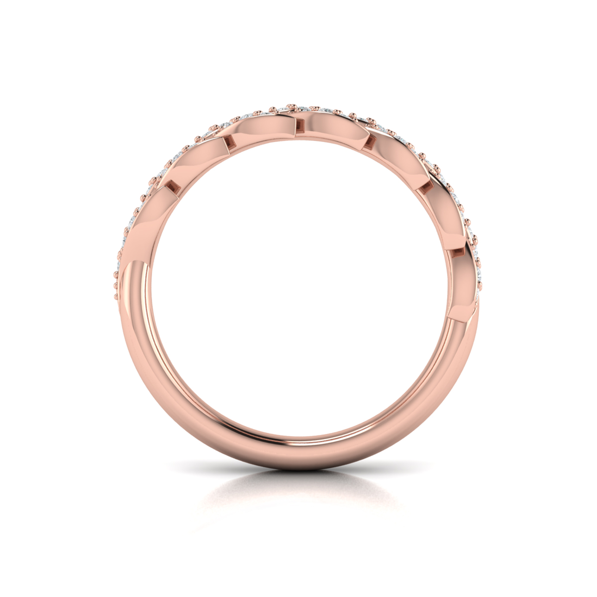 Pave Wheat Stackable Band