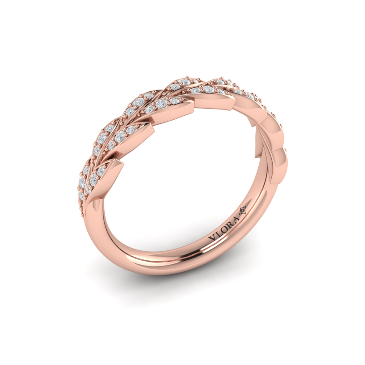 Pave Wheat Stackable Band