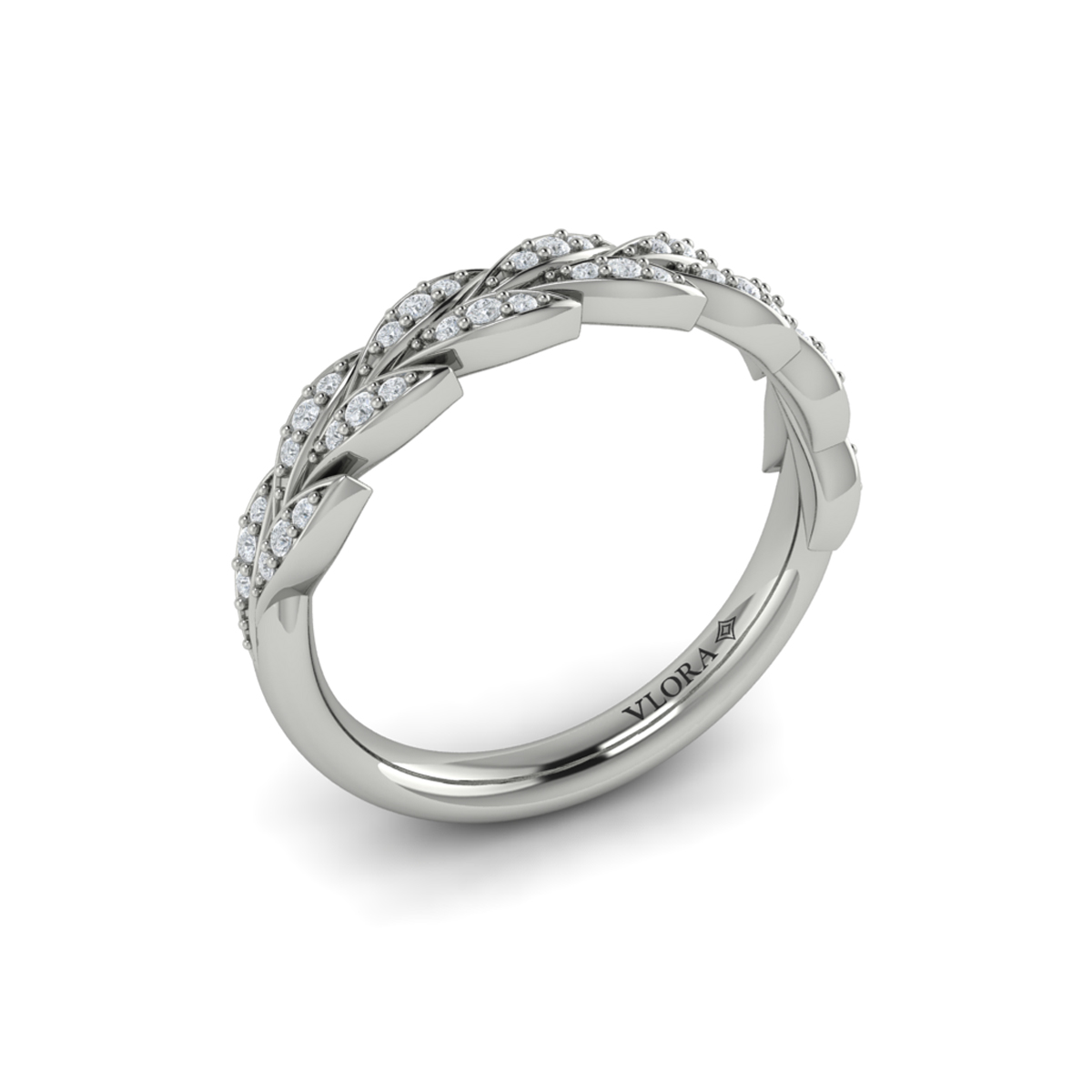 Pave Wheat Stackable Band