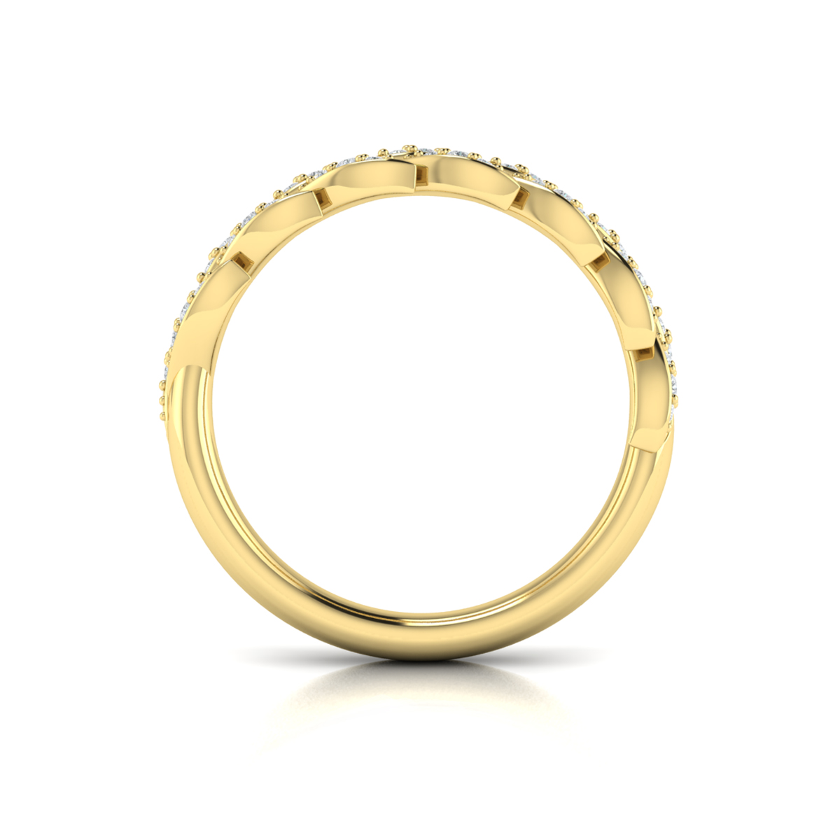 Pave Wheat Stackable Band
