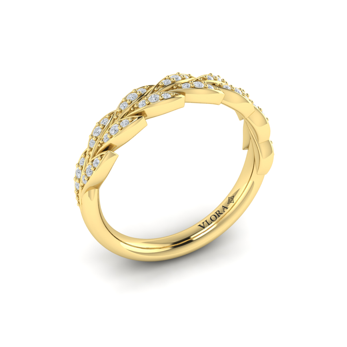 Pave Wheat Stackable Band