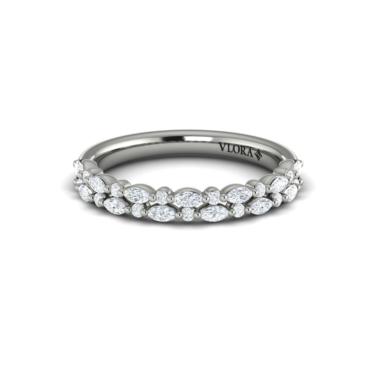 Marquise and Round Stackable Band