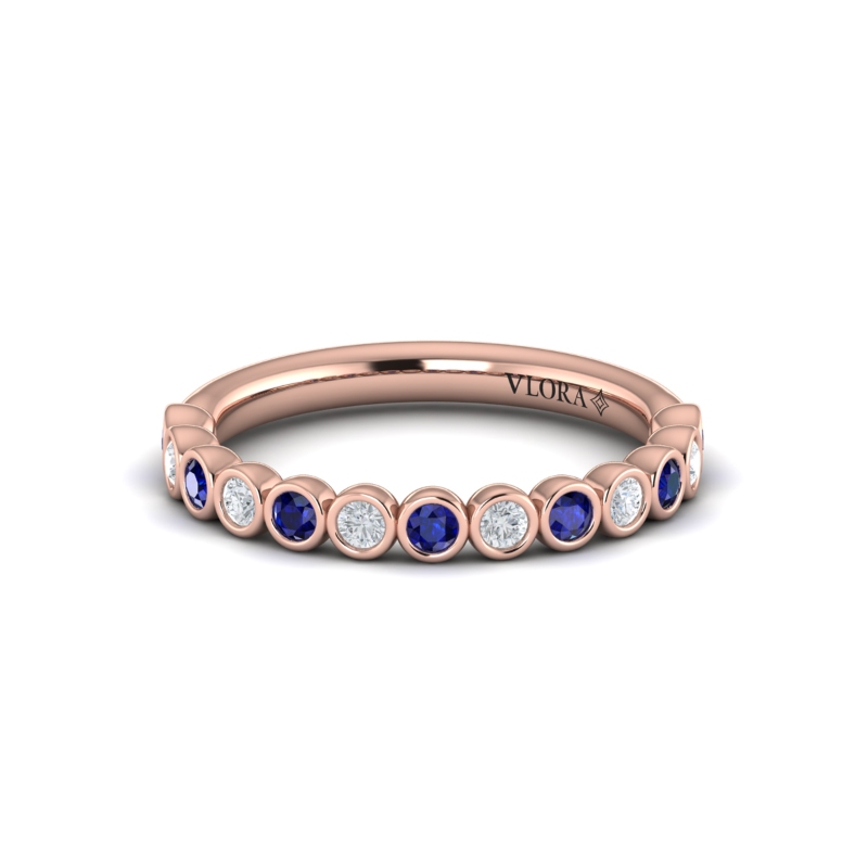 Sapphire Bezel-Set Stackable Band