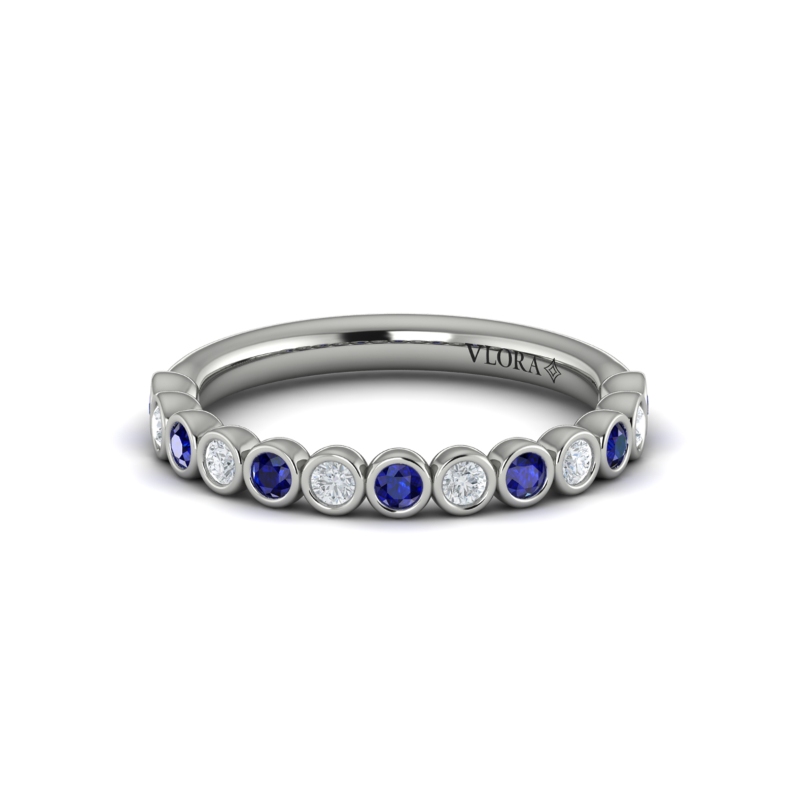 Sapphire Bezel-Set Stackable Band