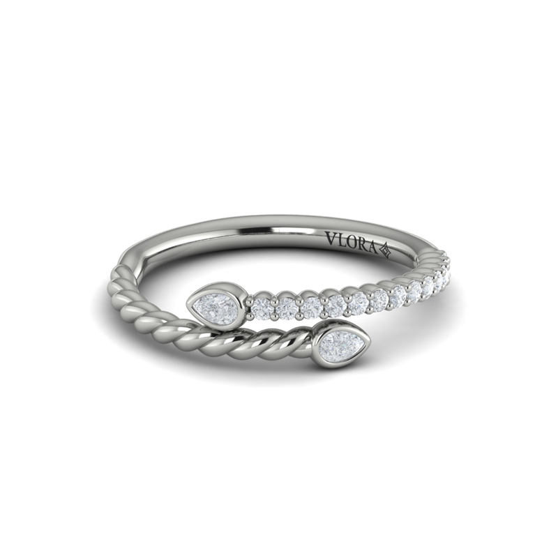 Beaded Bypass Stackable Ring
