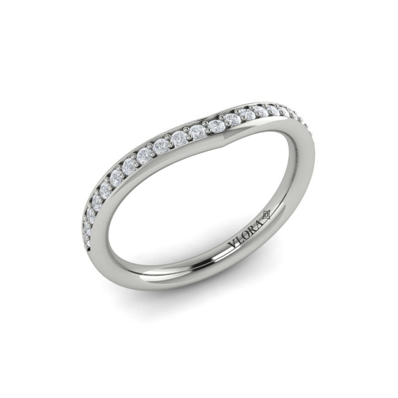 Diamond Contour Wedding Band