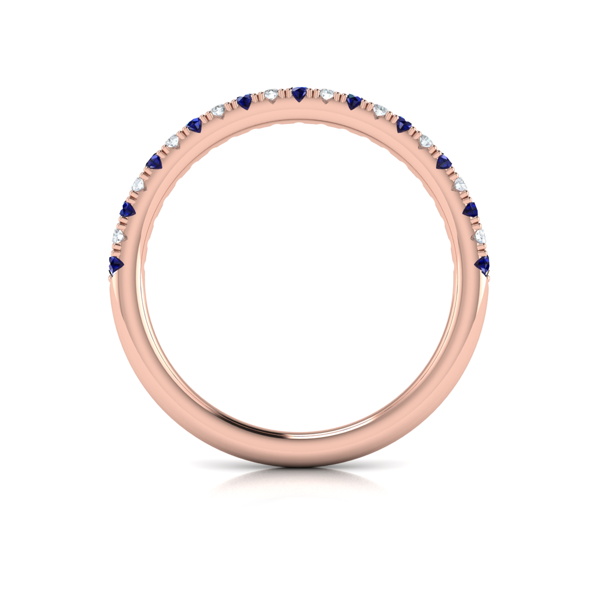 Slim Sapphire and Diamond Stackable Band