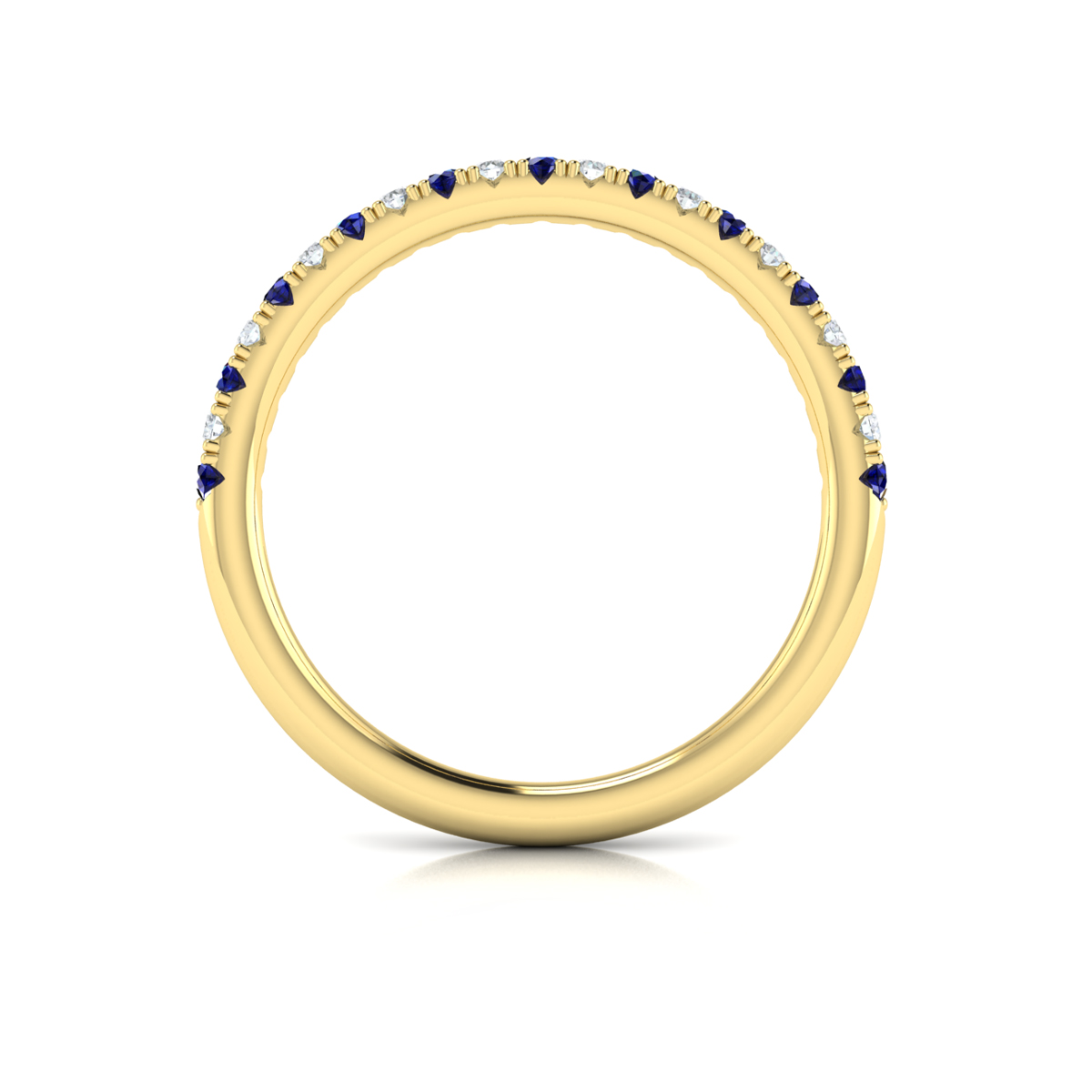 Slim Sapphire and Diamond Stackable Band