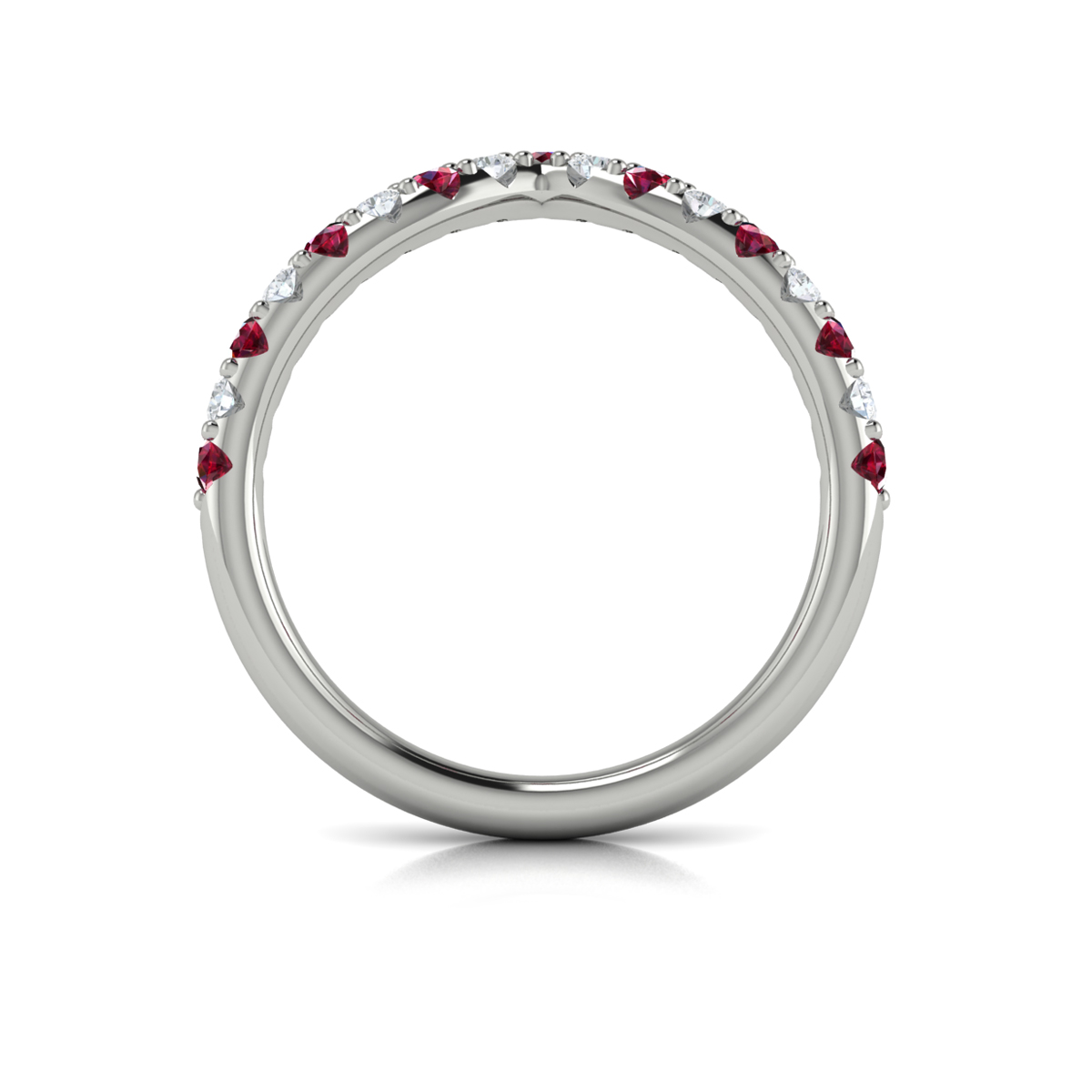 Ruby and Diamond Contour Band