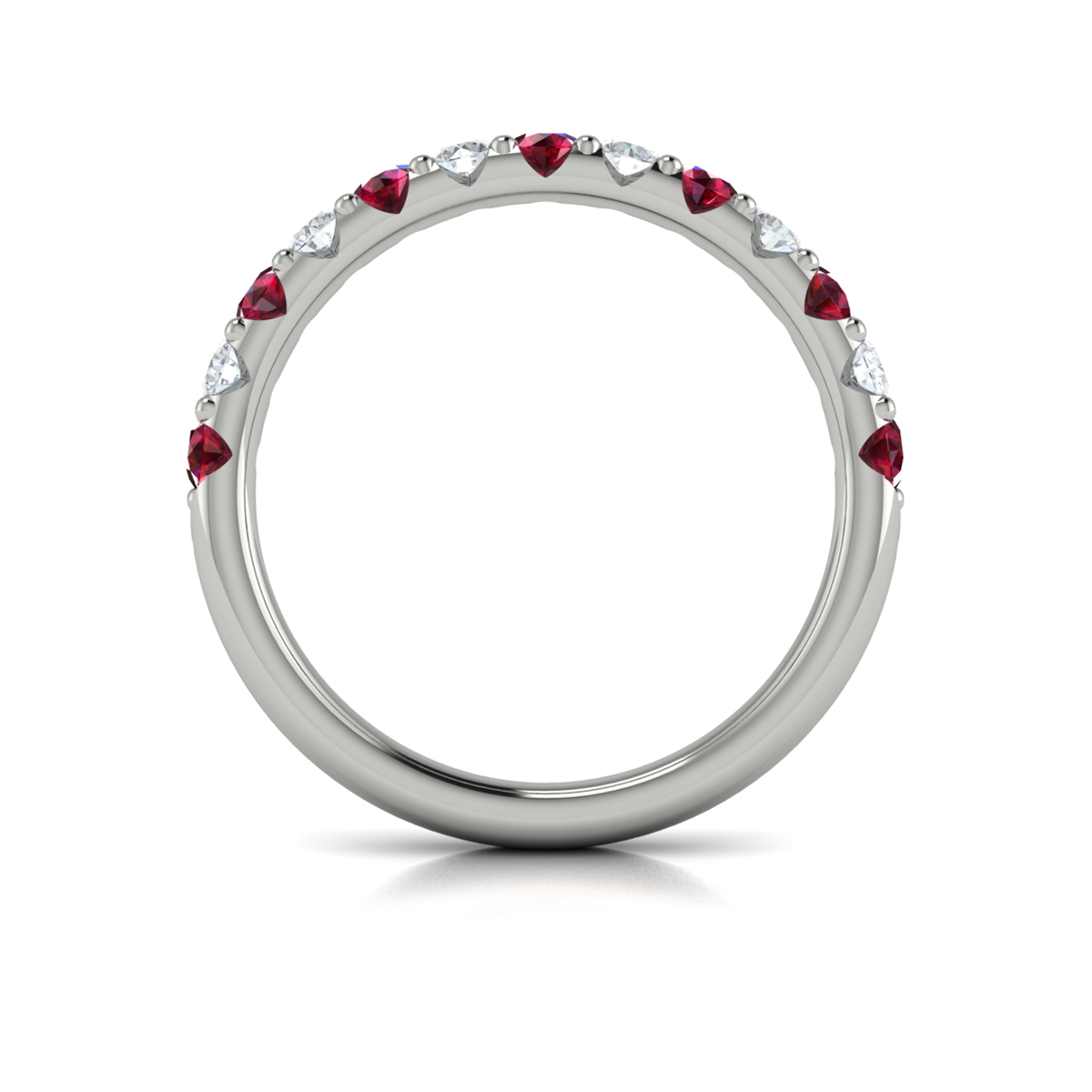Ruby and Diamond Stackable Band