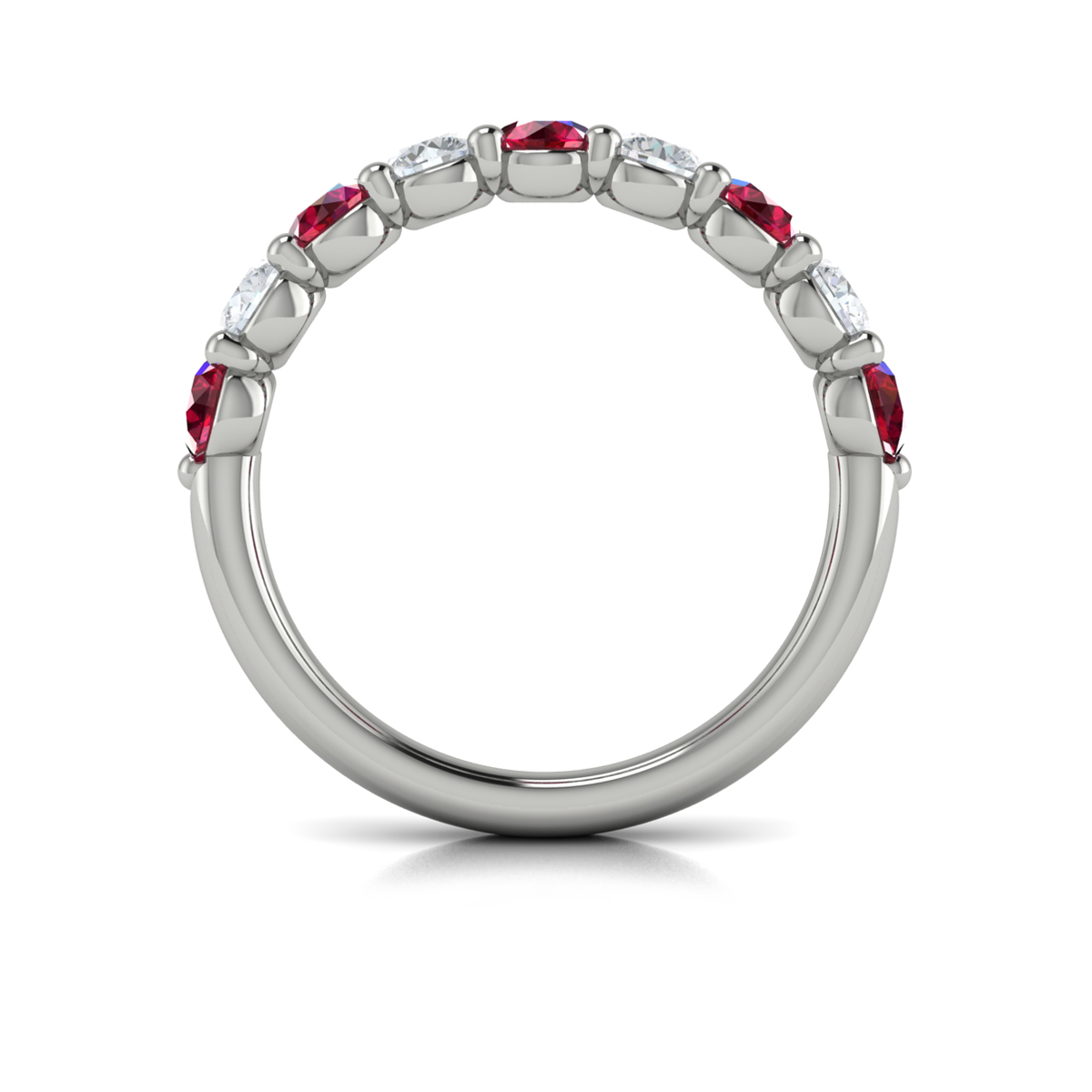 Classic Ruby and Diamond Stackable Band