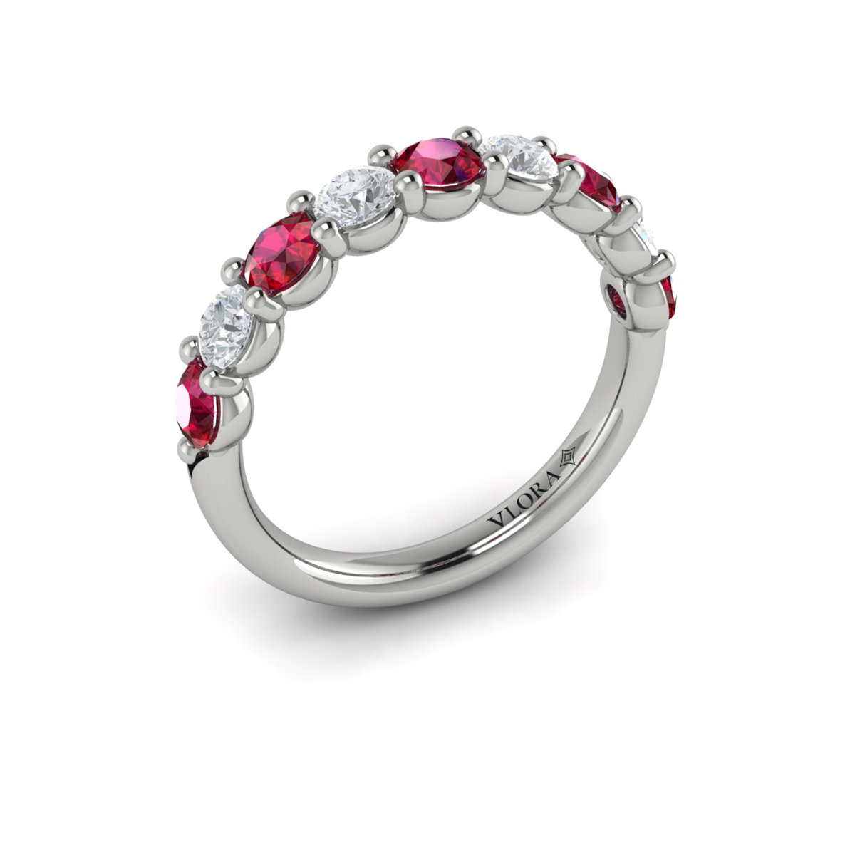 Classic Ruby and Diamond Stackable Band