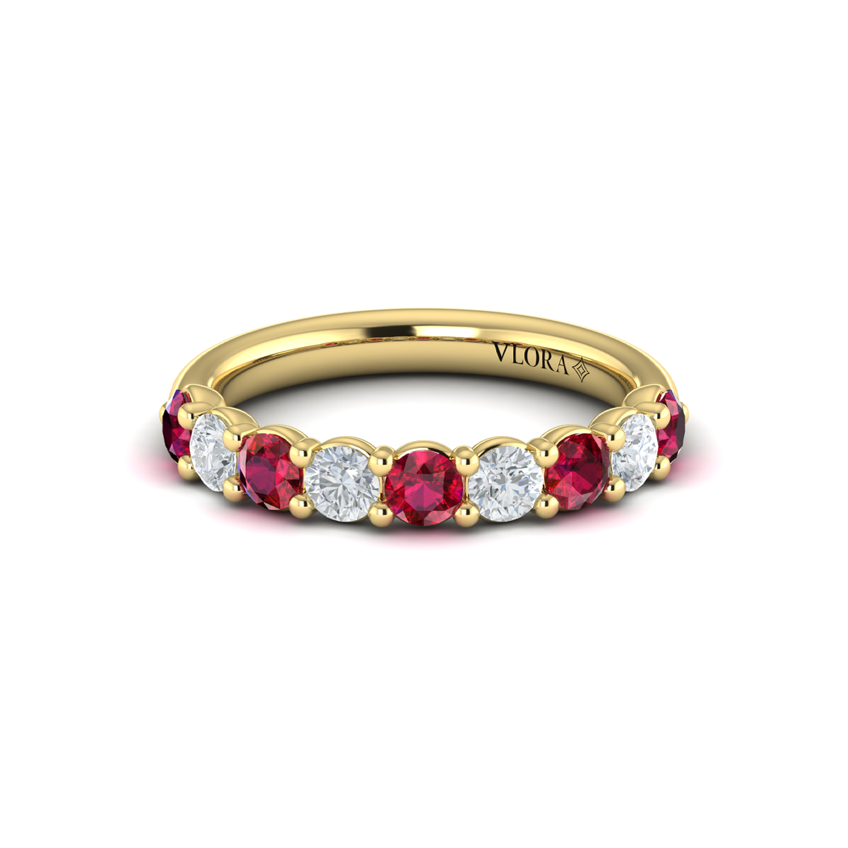 Classic Ruby and Diamond Stackable Band