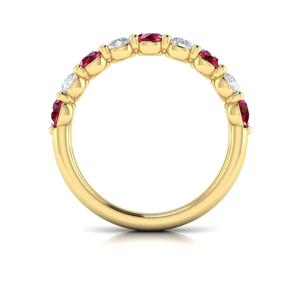 Classic Ruby and Diamond Stackable Band