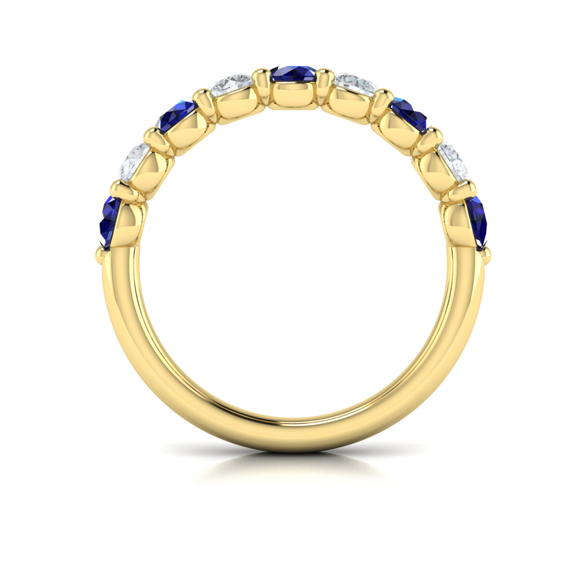 Classic Sapphire and Diamond Stackable Band