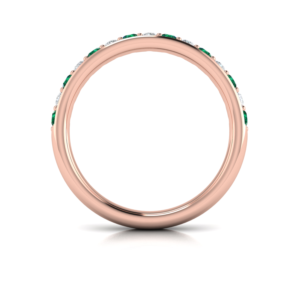 Delicate Emerald and Diamond Stackable Band