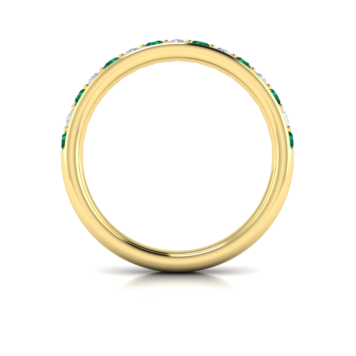Delicate Emerald and Diamond Stackable Band