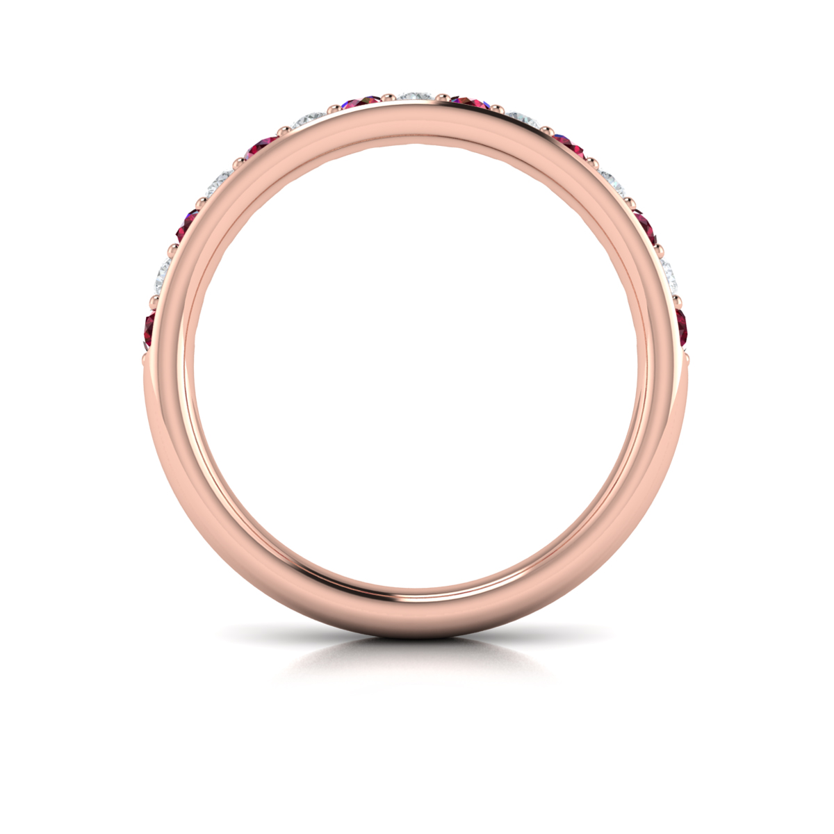 Delicate Ruby and Diamond Stackable Band