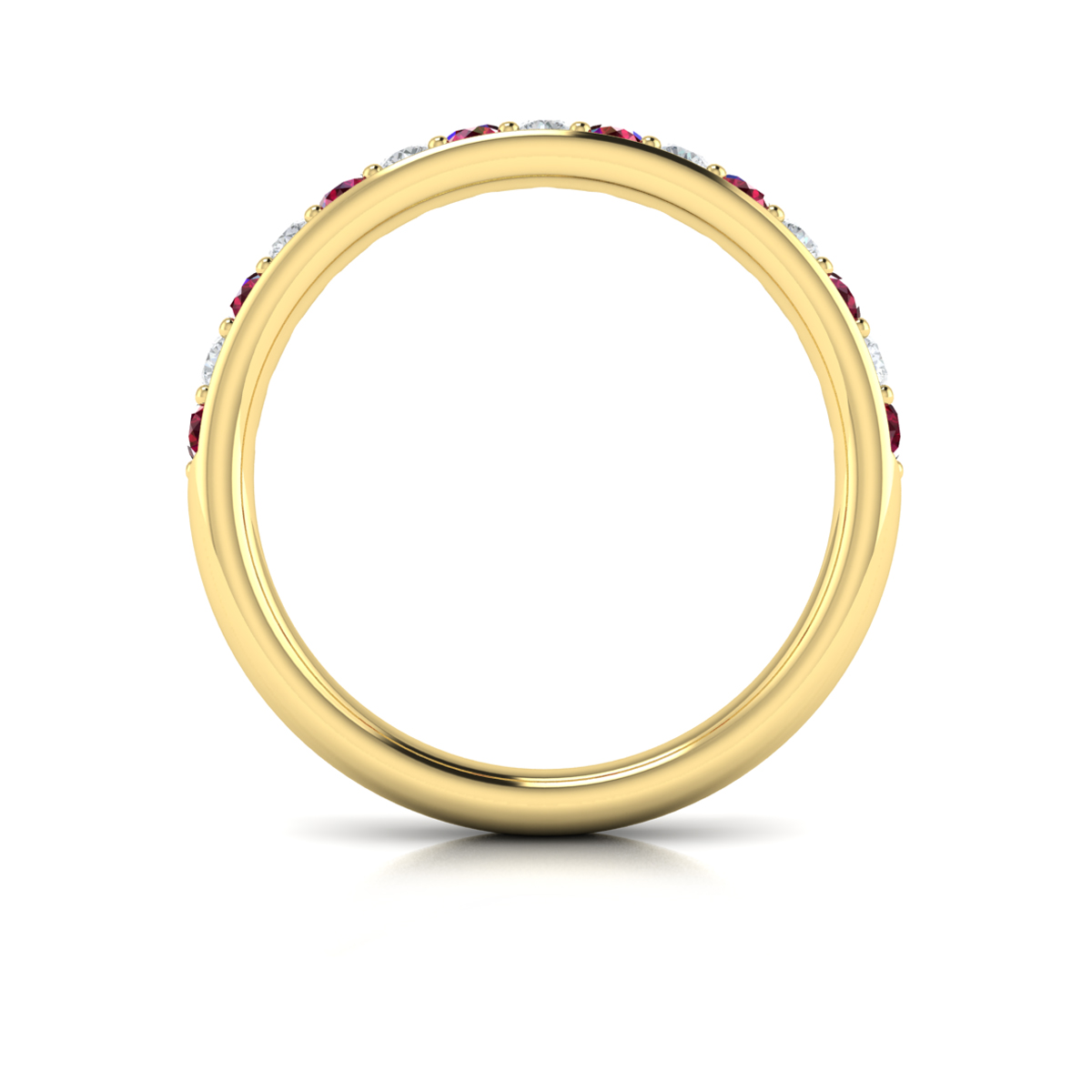 Delicate Ruby and Diamond Stackable Band