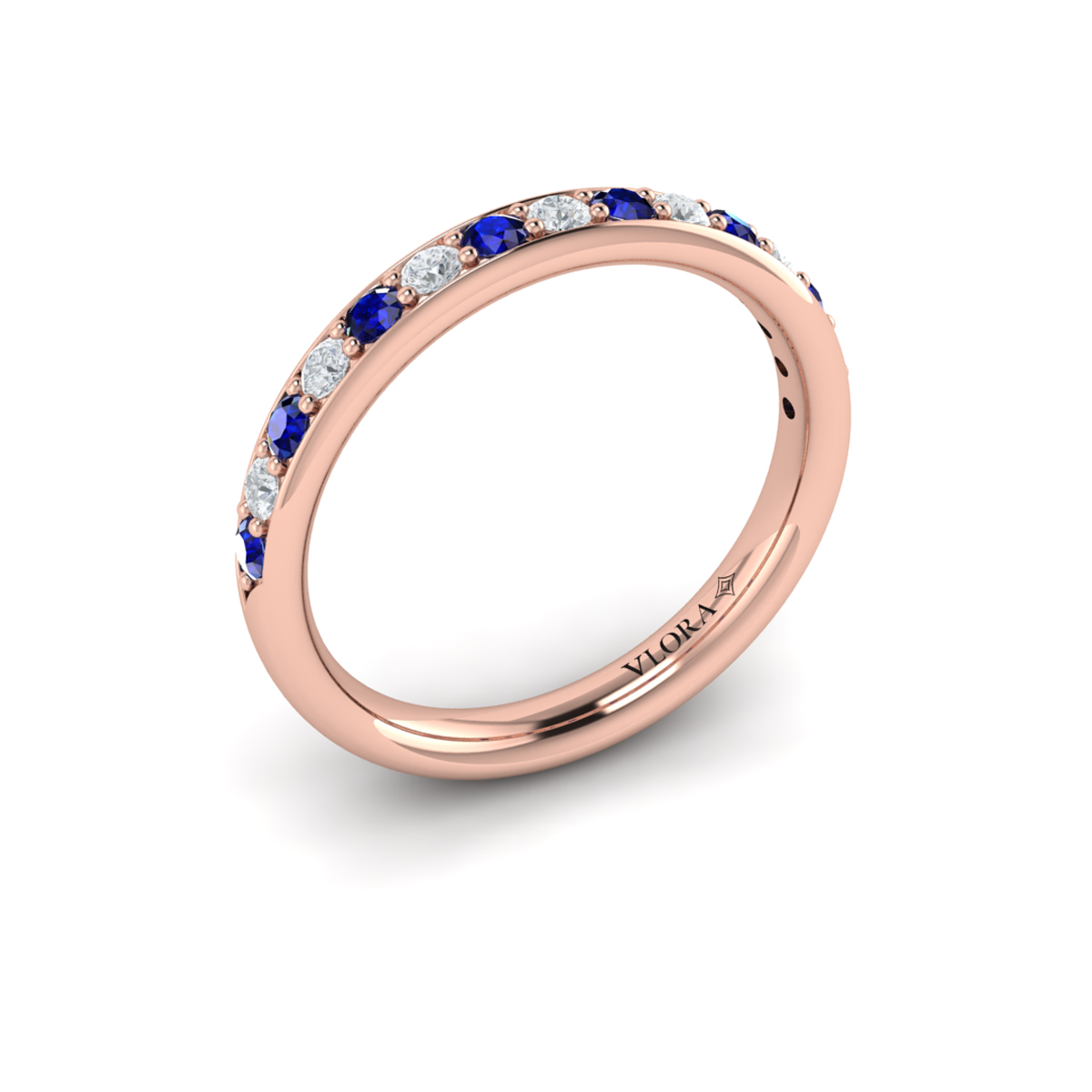 Delicate Sapphire and Diamond Stackable Band