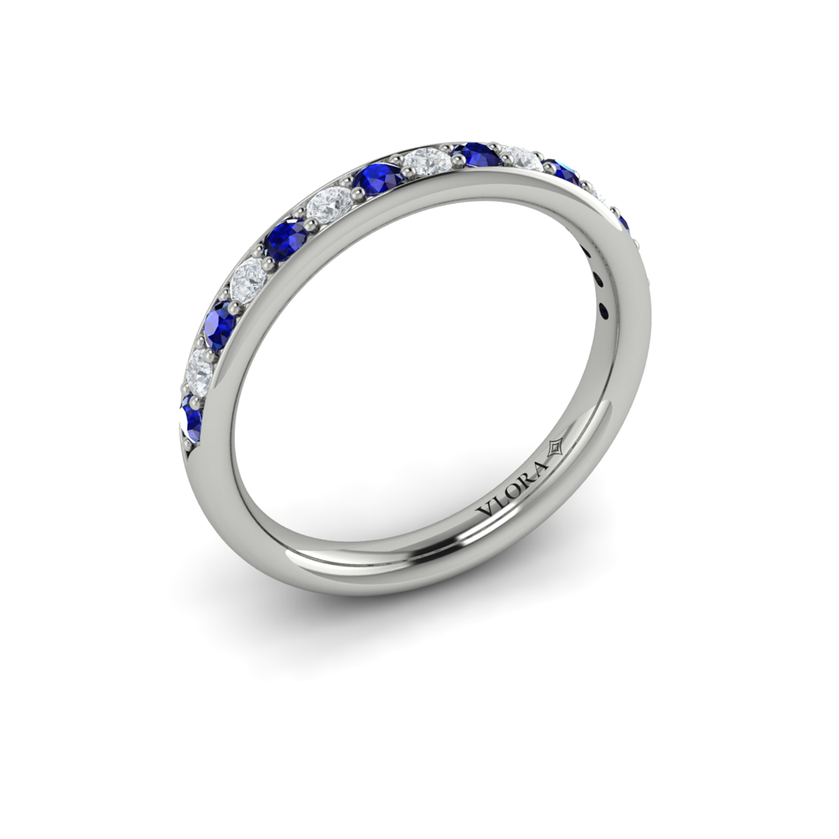 Delicate Sapphire and Diamond Stackable Band