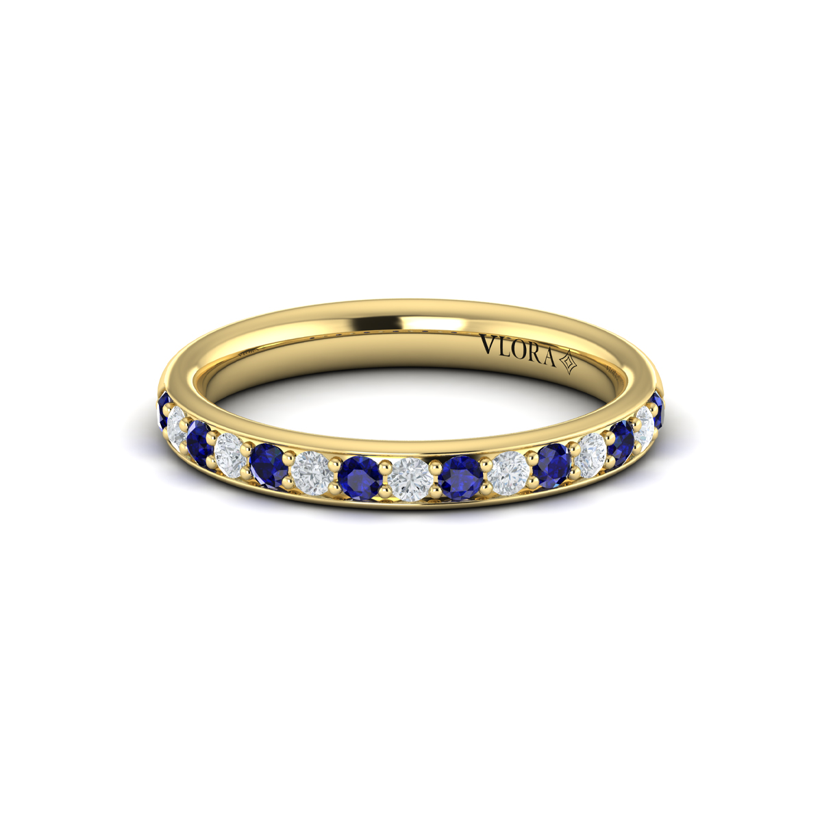 Delicate Sapphire and Diamond Stackable Band
