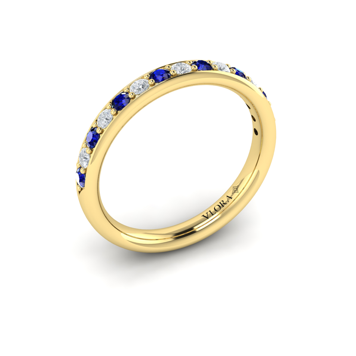 Delicate Sapphire and Diamond Stackable Band