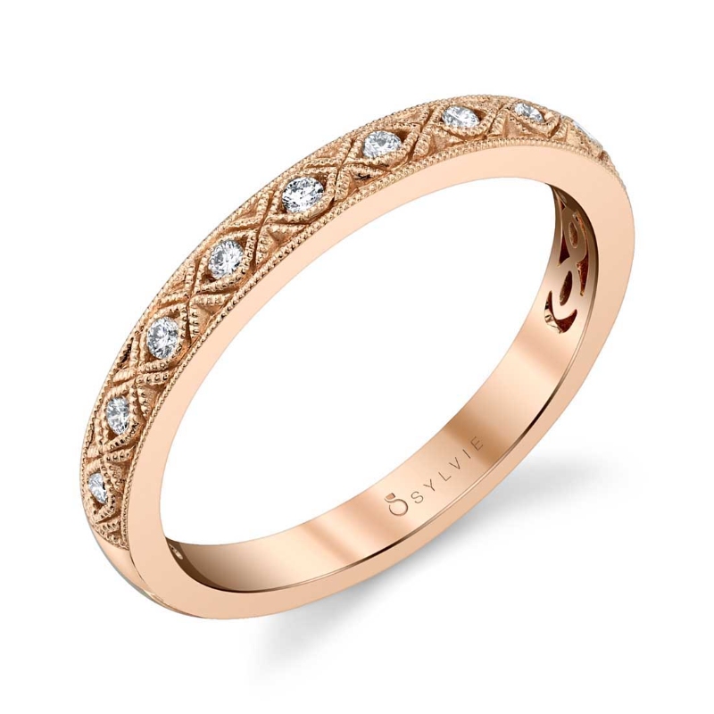 Vintage Inspired Stackable Wedding Band - Sybil