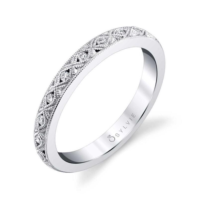 Vintage Inspired Stackable Wedding Band - Sybil
